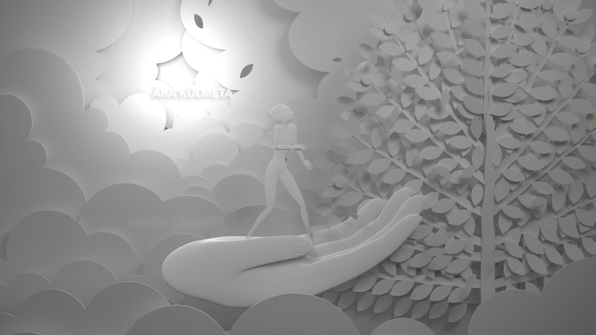 Sunlight passing through a sculpted tree in the pharmacy film