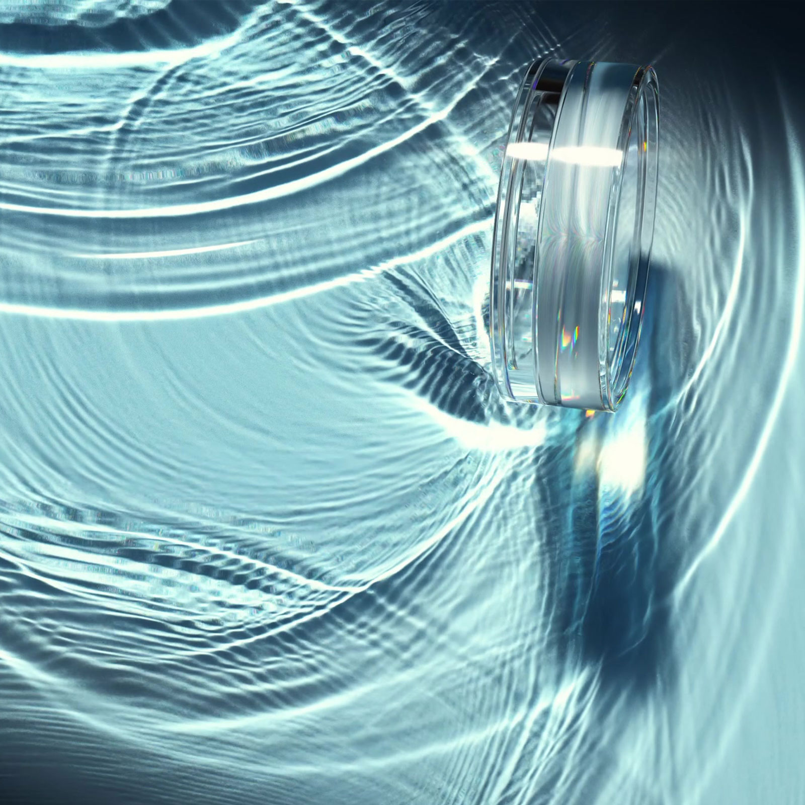 Blue transparent objects in a projected light study